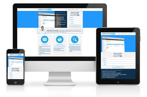 Marketers CRM responsive website